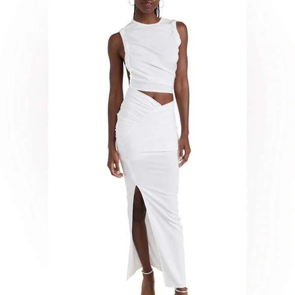NWT Christopher Esber Christo Wrapped Tank Dress, faille fabric, white, XS/P - Picture 2 of 16